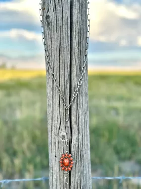 The Orange & Silver Paperclip Chain Necklace