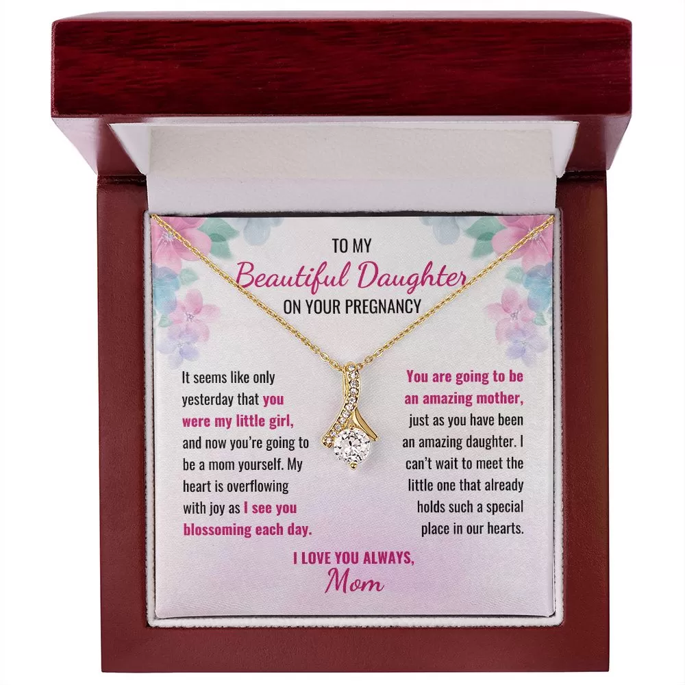 To My Daughter on Your Pregnancy Gift From Mom Necklace