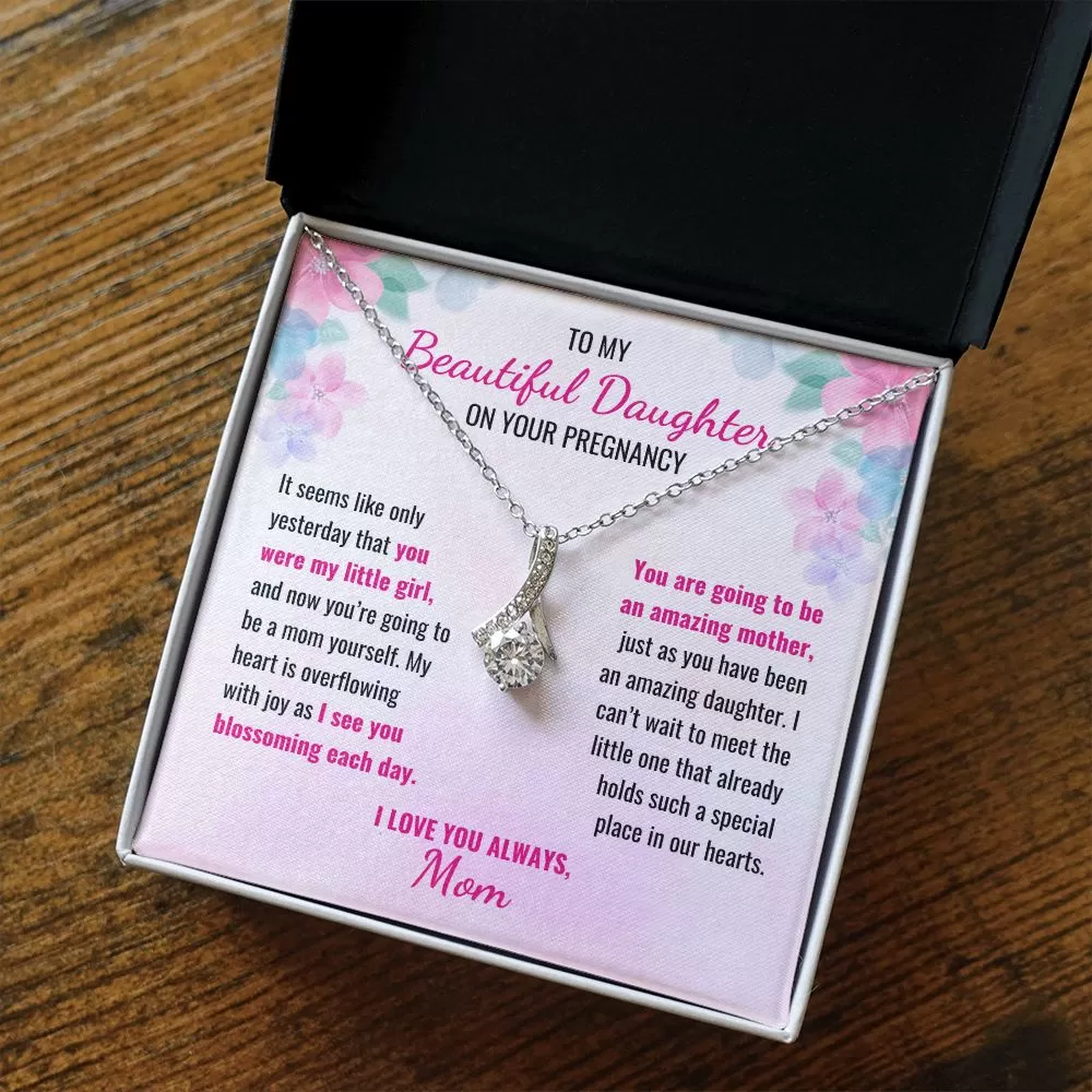 To My Daughter on Your Pregnancy Gift From Mom Necklace