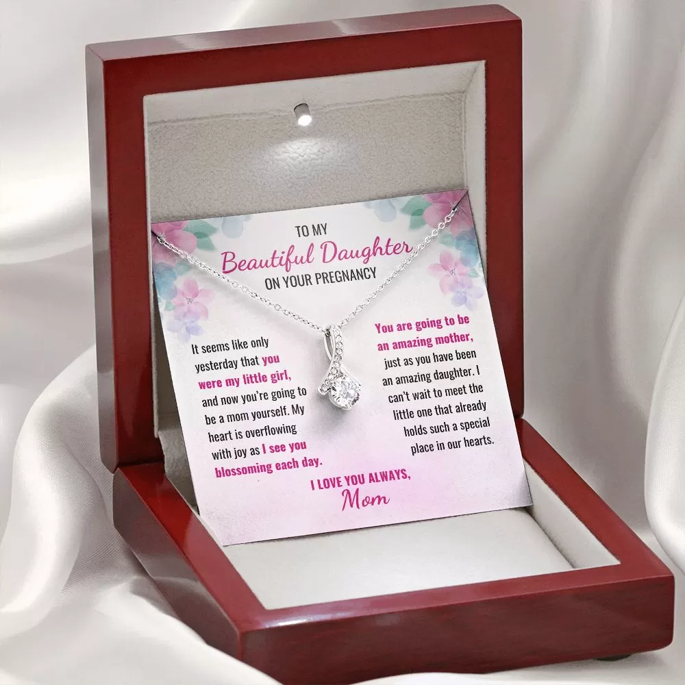 To My Daughter on Your Pregnancy Gift From Mom Necklace