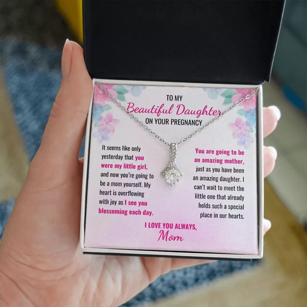 To My Daughter on Your Pregnancy Gift From Mom Necklace