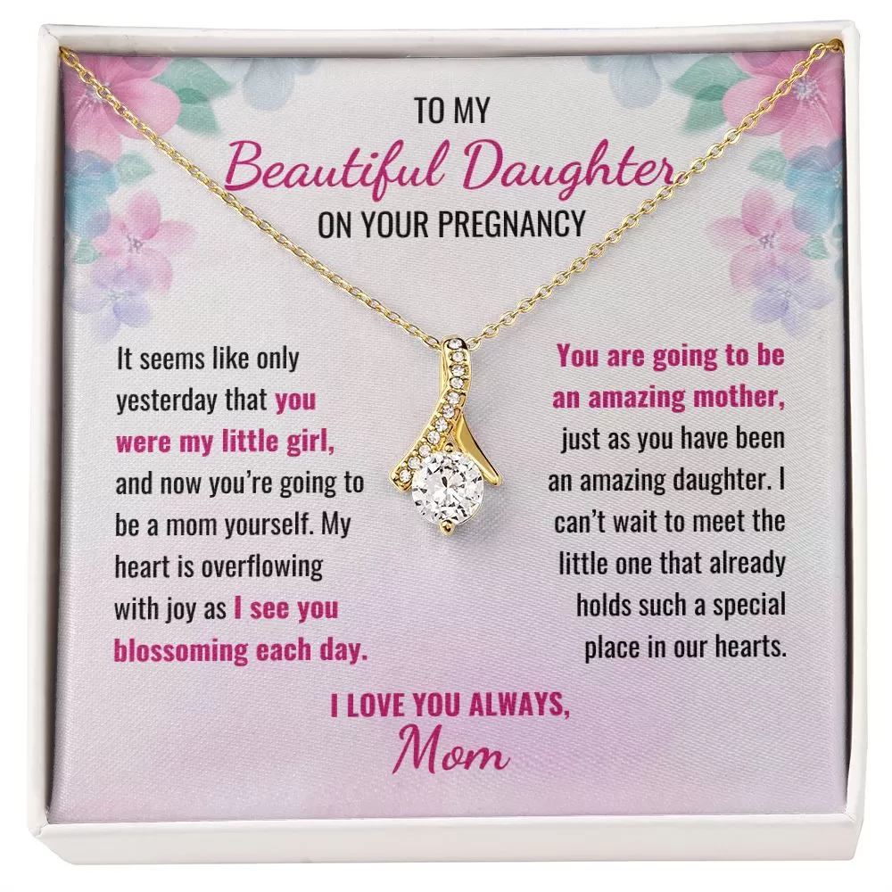 To My Daughter on Your Pregnancy Gift From Mom Necklace