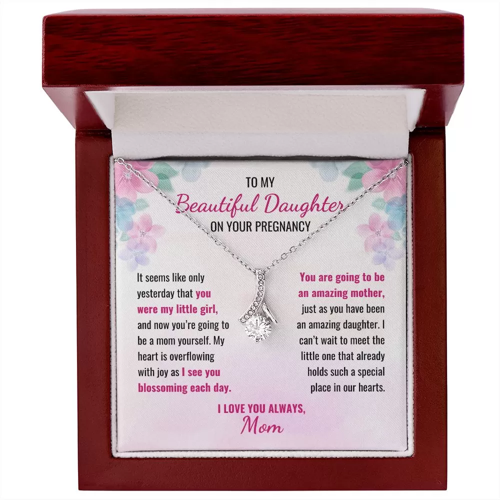 To My Daughter on Your Pregnancy Gift From Mom Necklace