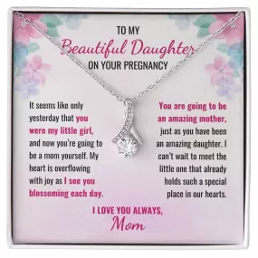 To My Daughter on Your Pregnancy Gift From Mom Necklace