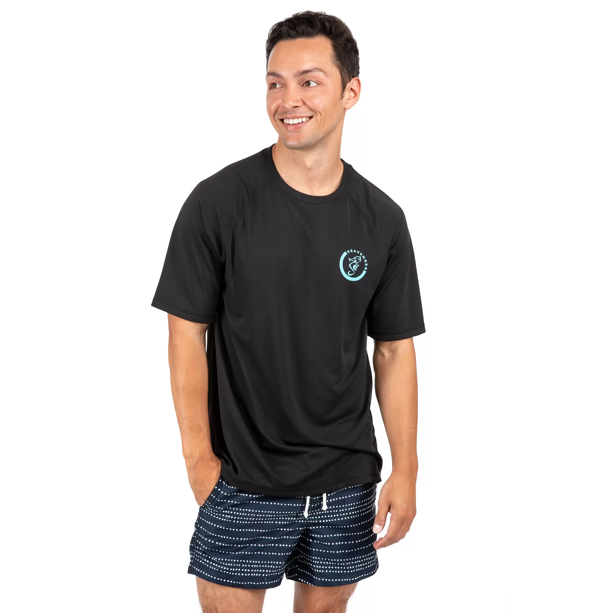 Trekker Unisex Rash Guard Short Sleeve Black