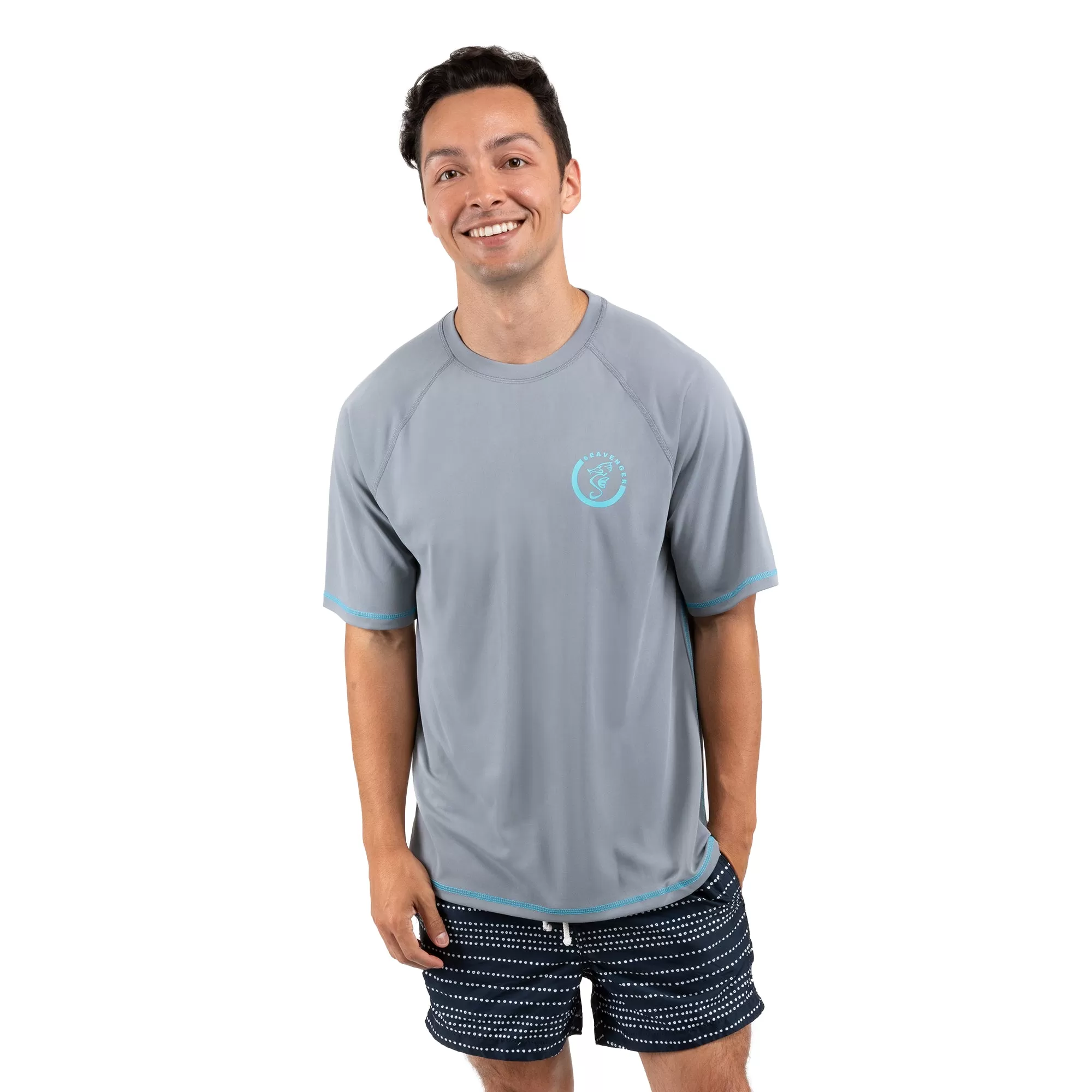 Trekker Unisex Rash Guard Short Sleeve Gray