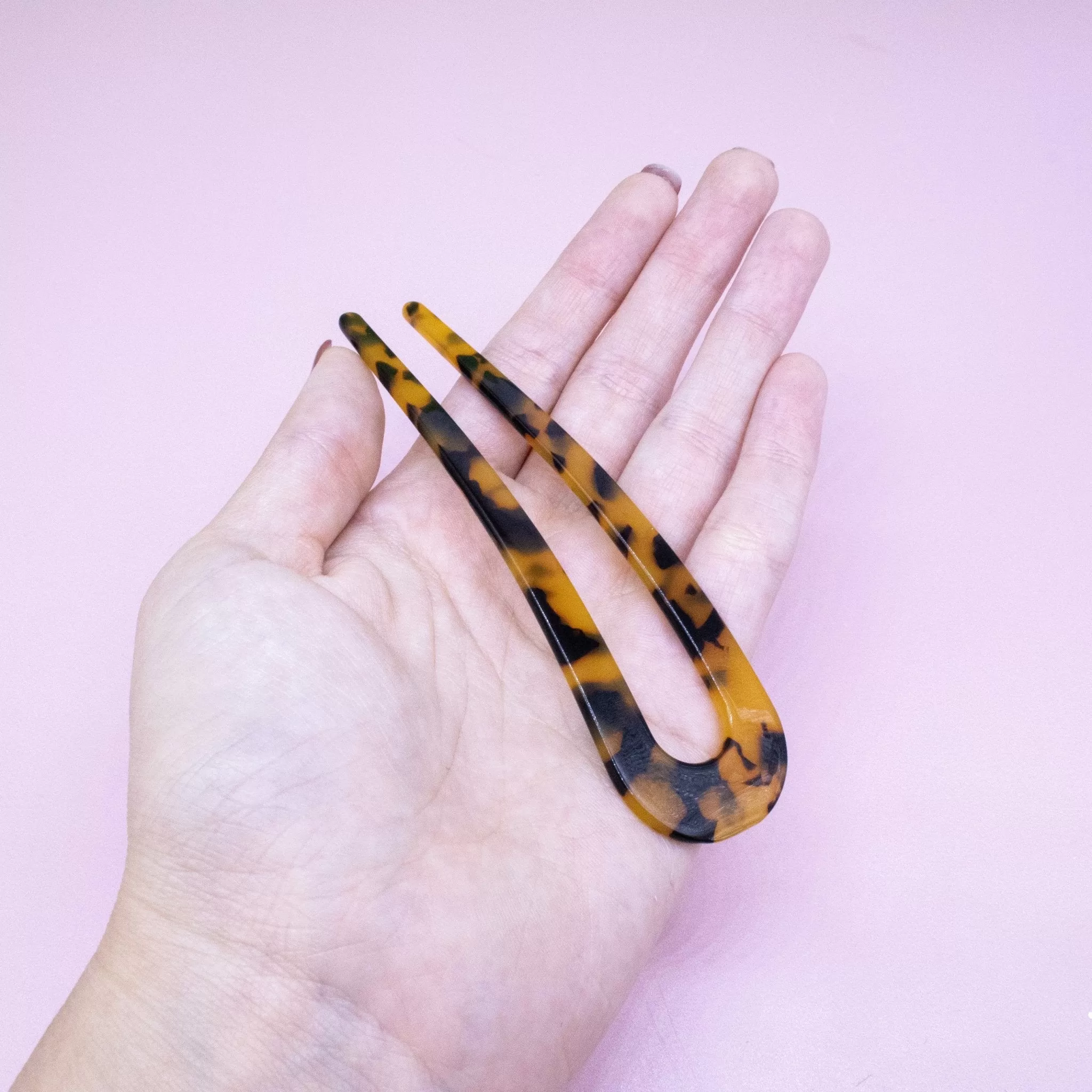 U Shaped French Hair Pin -Tortoise Shell