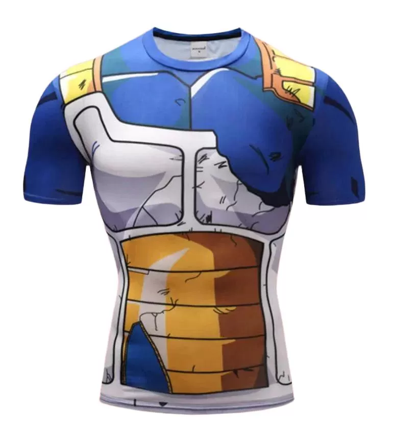 Vegeta Battle Damaged Armor Dragon Ball Z Compression Rash Guard