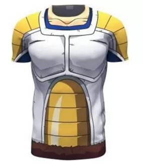 Vegeta Saiyan Armor Dragon Ball Z Compression Short Sleeve Rash Guard