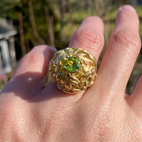 Vintage Peridot Leaf Ring