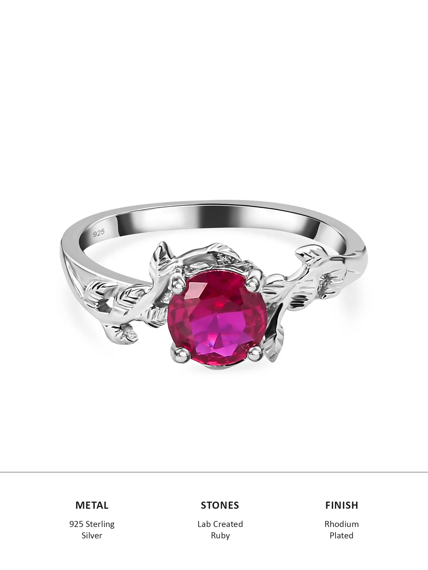 Vintage Ruby Ring In 925 Silver