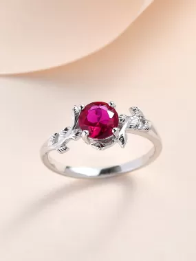 Vintage Ruby Ring In 925 Silver