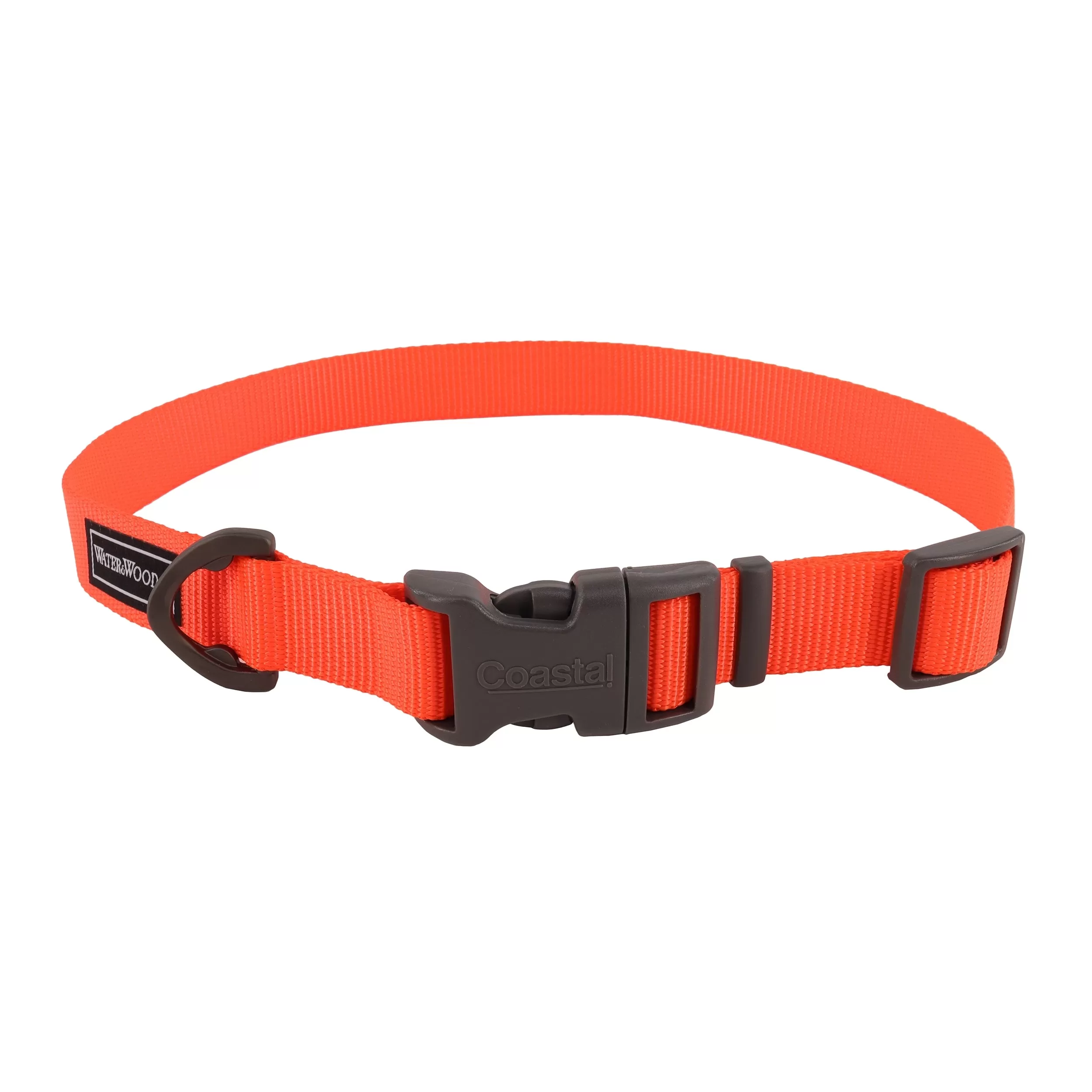 Water & Woods Adjustable Dog Collar, Orange Medium