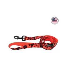 Water & Woods Blaze Patterned Dog Leash, Trees Orange