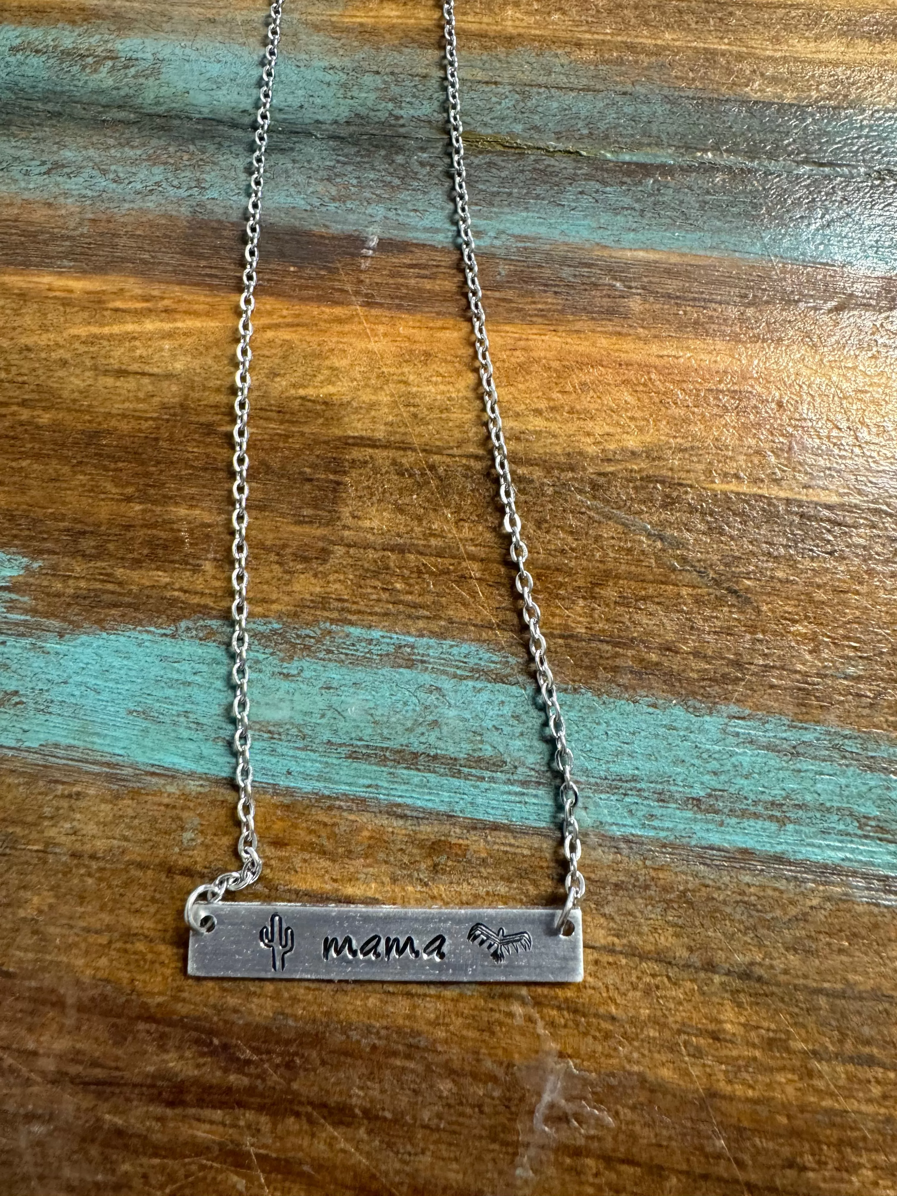 Western Single Bar Engraved Necklaces