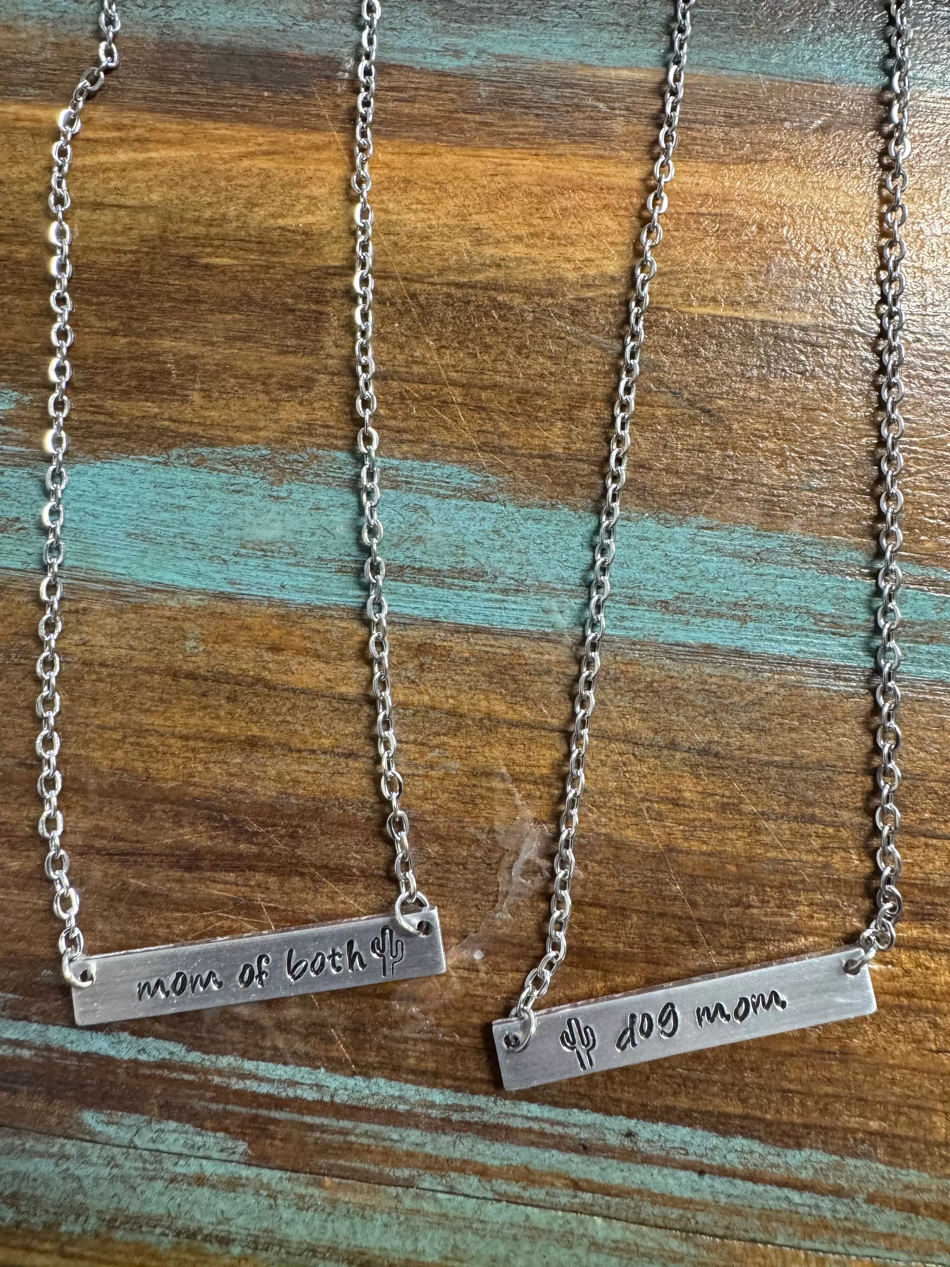 Western Single Bar Engraved Necklaces