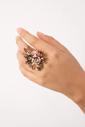 Willa Floral Rhinestone Ring