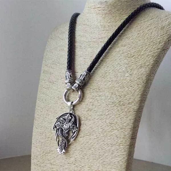 Winged Dragon Cross Necklace