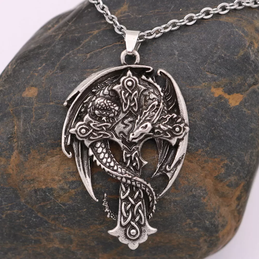 Winged Dragon Cross Necklace