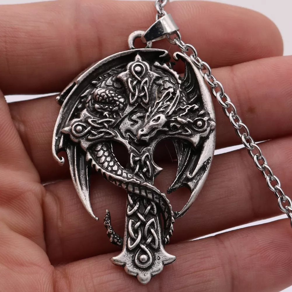 Winged Dragon Cross Necklace