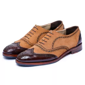 Wingtip Brogue Oxford- Tan Suede