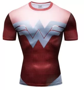 Wonder Woman Compression Short Sleeve Rash Guard