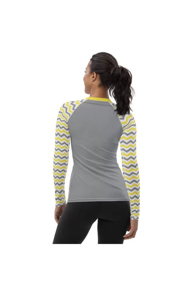 Yellow & Gray Women's Rash Guard