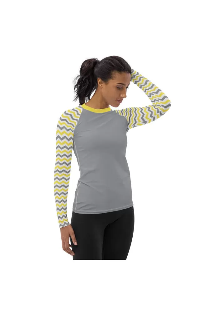 Yellow & Gray Women's Rash Guard