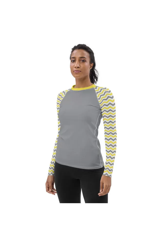 Yellow & Gray Women's Rash Guard