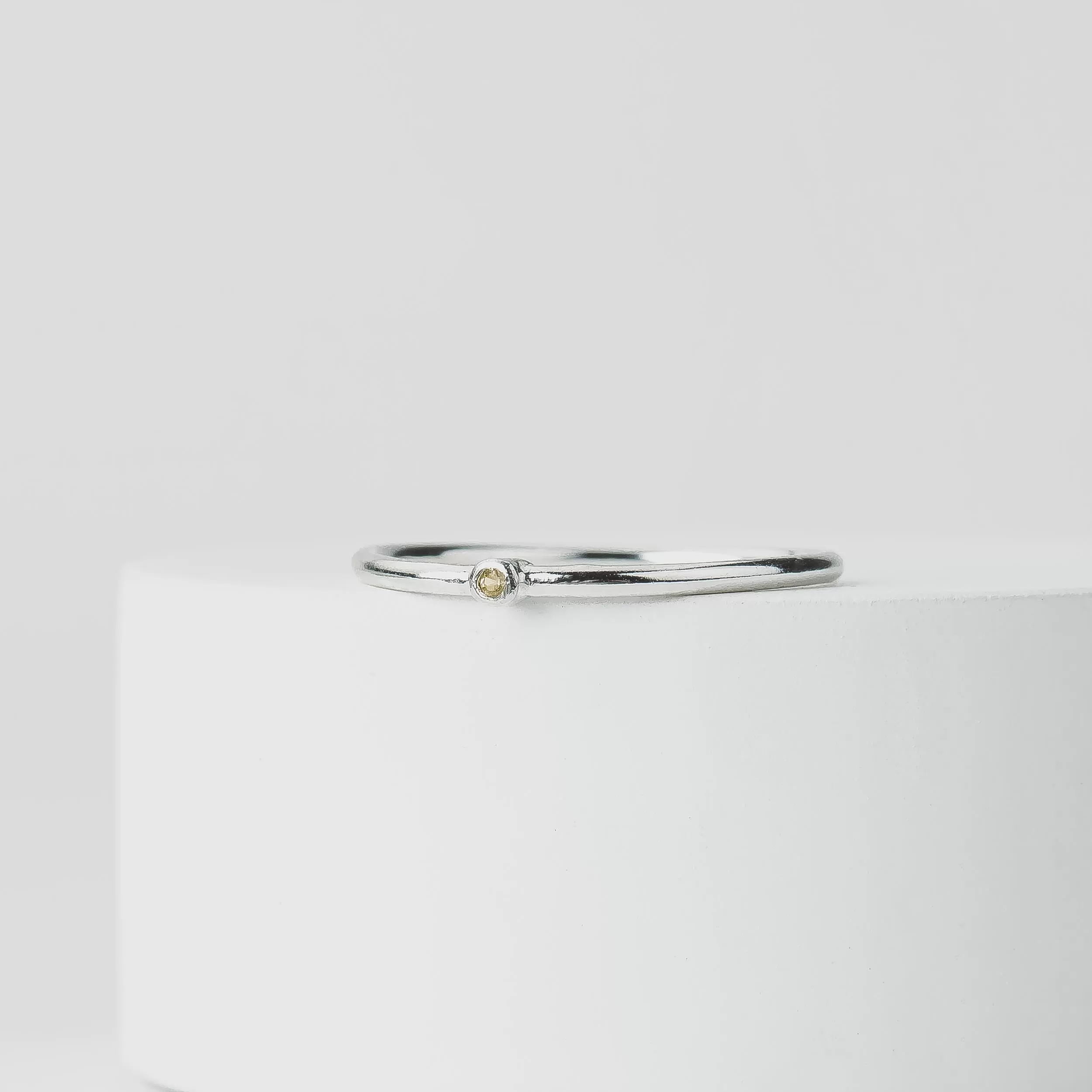 Yellow Diamond Stacking Rings