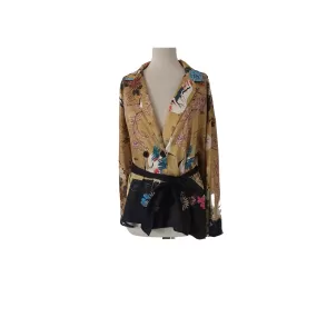 ZARA Black Bird Print Jacket Top | Gently Used |